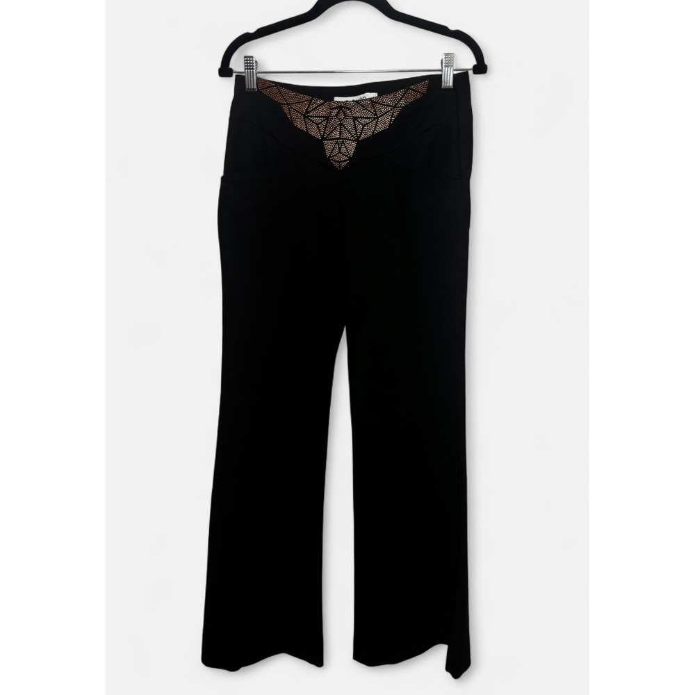 Bishop of Seventh Black Studded Wide Leg Dress Pants Trousers Gold Studs Size 26